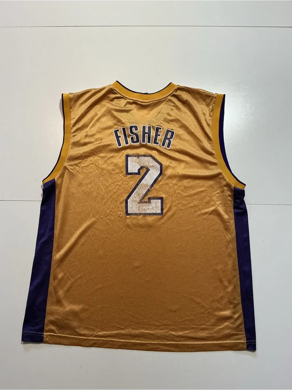 Adidas Los Angeles Lakers Derek Fisher #2 Mesh NBA Basketball Jersey